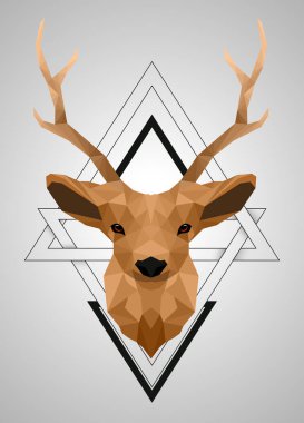 Polygonal düşük poli geyik tasarımı vektör Illustration