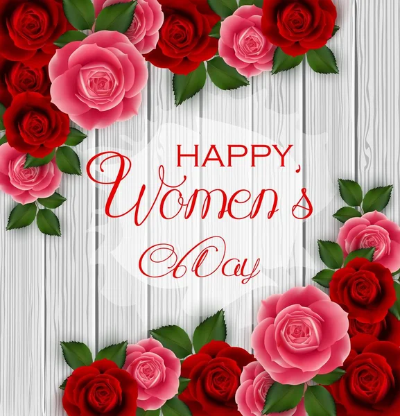 Happy Women S Day Background On Wood Background Beautiful Invitation Stock Photo 251779976
