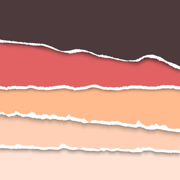 Векторный фон с коллекцией пастельных цветов порванной бумаги. Реалистичные бумажные полоски с разорванными краями . — стоковый вектор