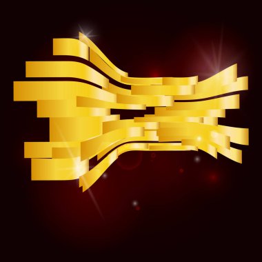 Altın soyut vektör arka plan. Soyut teknoloji 3d şekil.