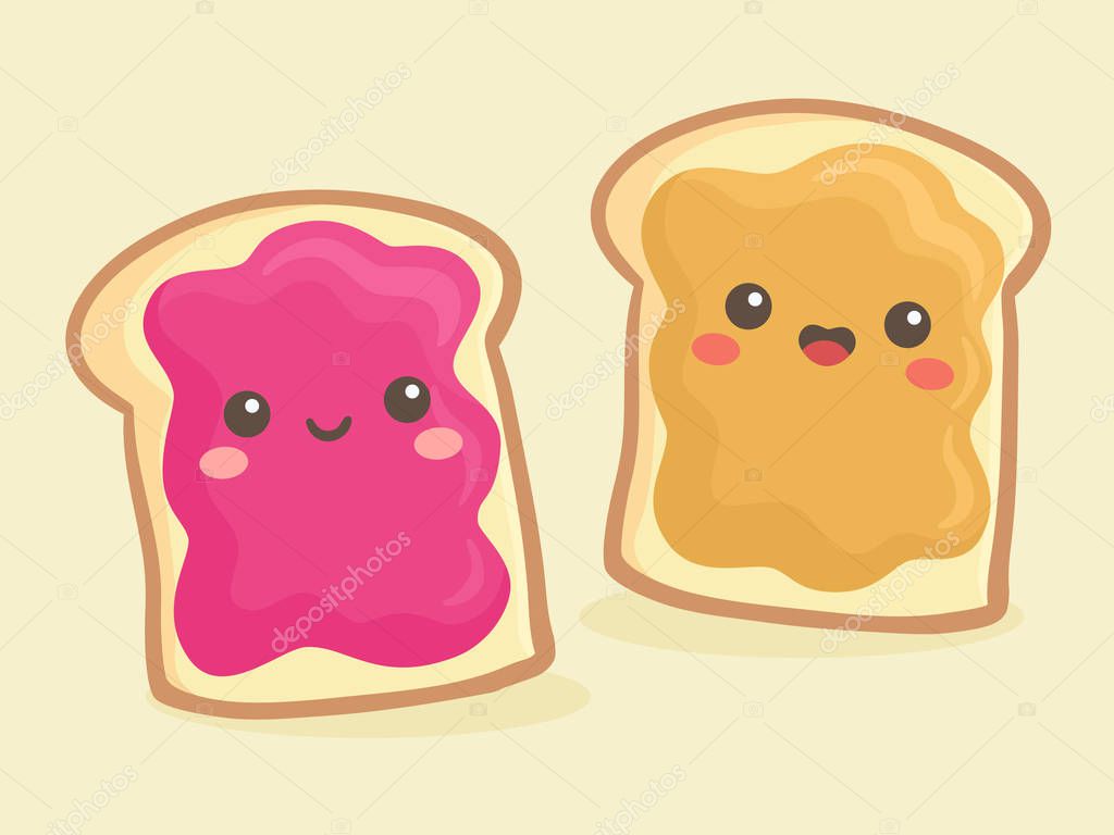 Peanut butter and jelly drawing | Cute Peanut Butter Jelly Jam Loaf