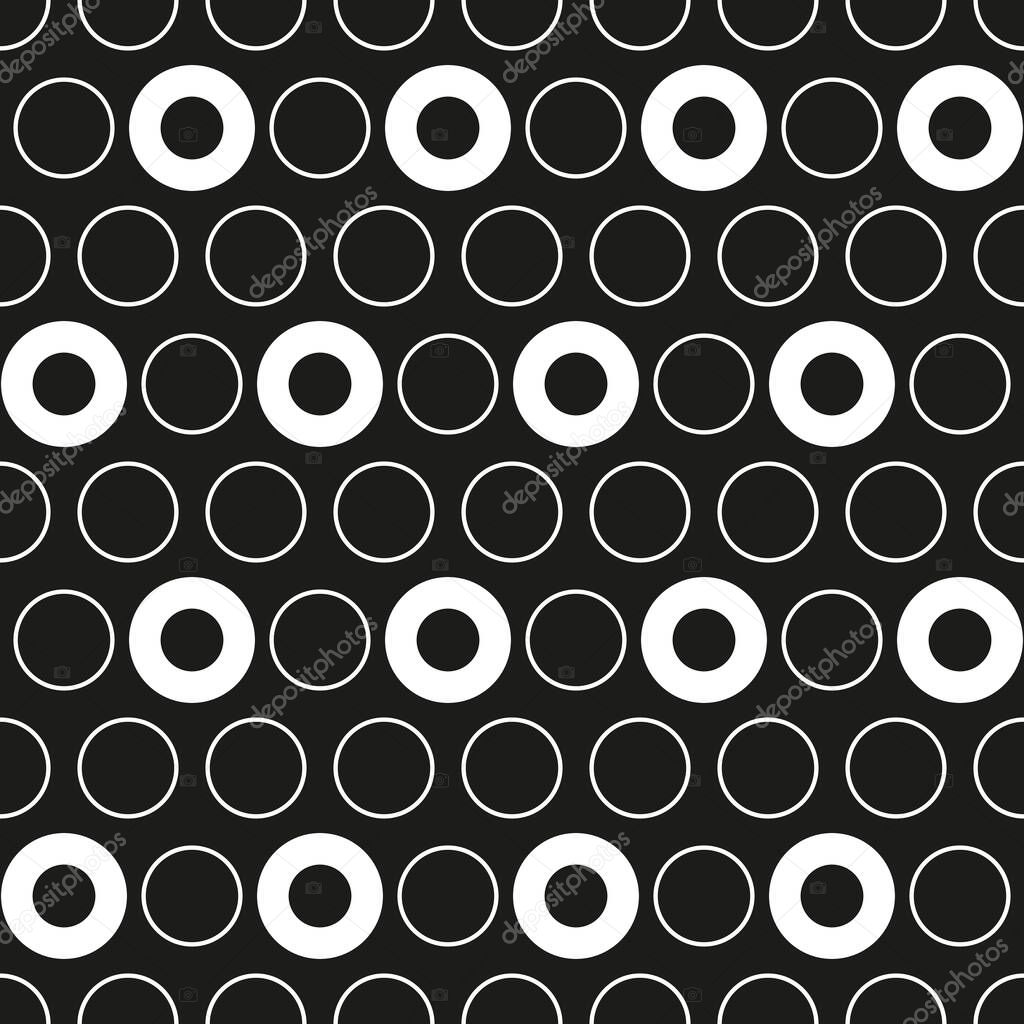 Seamless abstract vector pattern in circles; background in colored circles