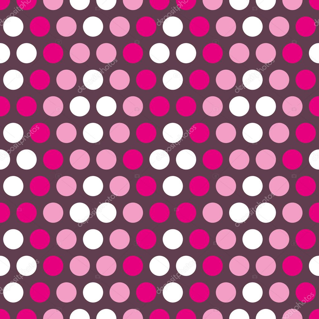 Seamless abstract vector pattern in circles; abstract background in dots; wave points