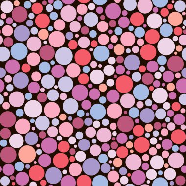 Çemberli kusursuz desen; farklı boyutlarda daireler kaotik bir şekilde.