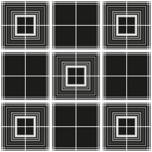 線形正方形のシームレスなベクトルパターン スリムなストリップの背景 線形グリッド — ストックベクタ