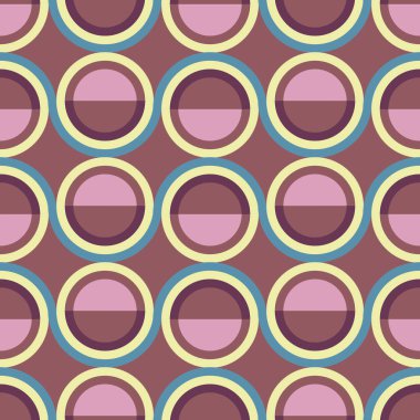 Geometrik bileşim yapıcılık tarzında. Soyut stil, geometrik şekilli kusursuz desen. Daireler, çizgiler, çizgiler. Kumaş tasarımı. Duvar kağıdı, ambalaj.