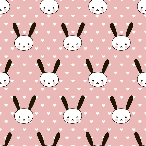 Vector Seamless Pattern Rabbit Childish Background Hares — Stock Vector