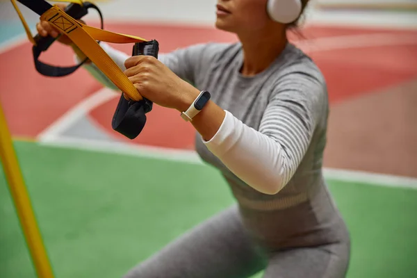 Hermosa Sana Alegre Mujer Sonriente Entrenamiento Una Ciudad Color Urbano — Foto de Stock