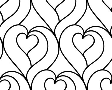 Vektör sorunsuz arka plan el çizilen Kalpler