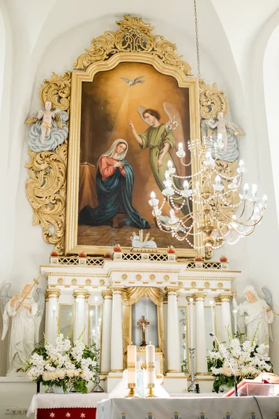 Redakcji Kościół Białorusi Wieś Derevnoe Sierpnia 2018 Ikona Matki Bożej — Zdjęcie stockowe