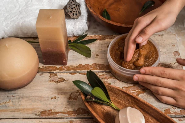 Woman at spa with well manicured nails