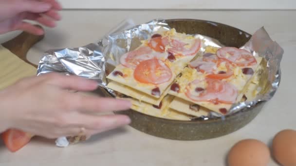 Muffins Worden Gemaakt Oven Chocolade Kakpeyki Koken Oven Stap Voor — Stockvideo