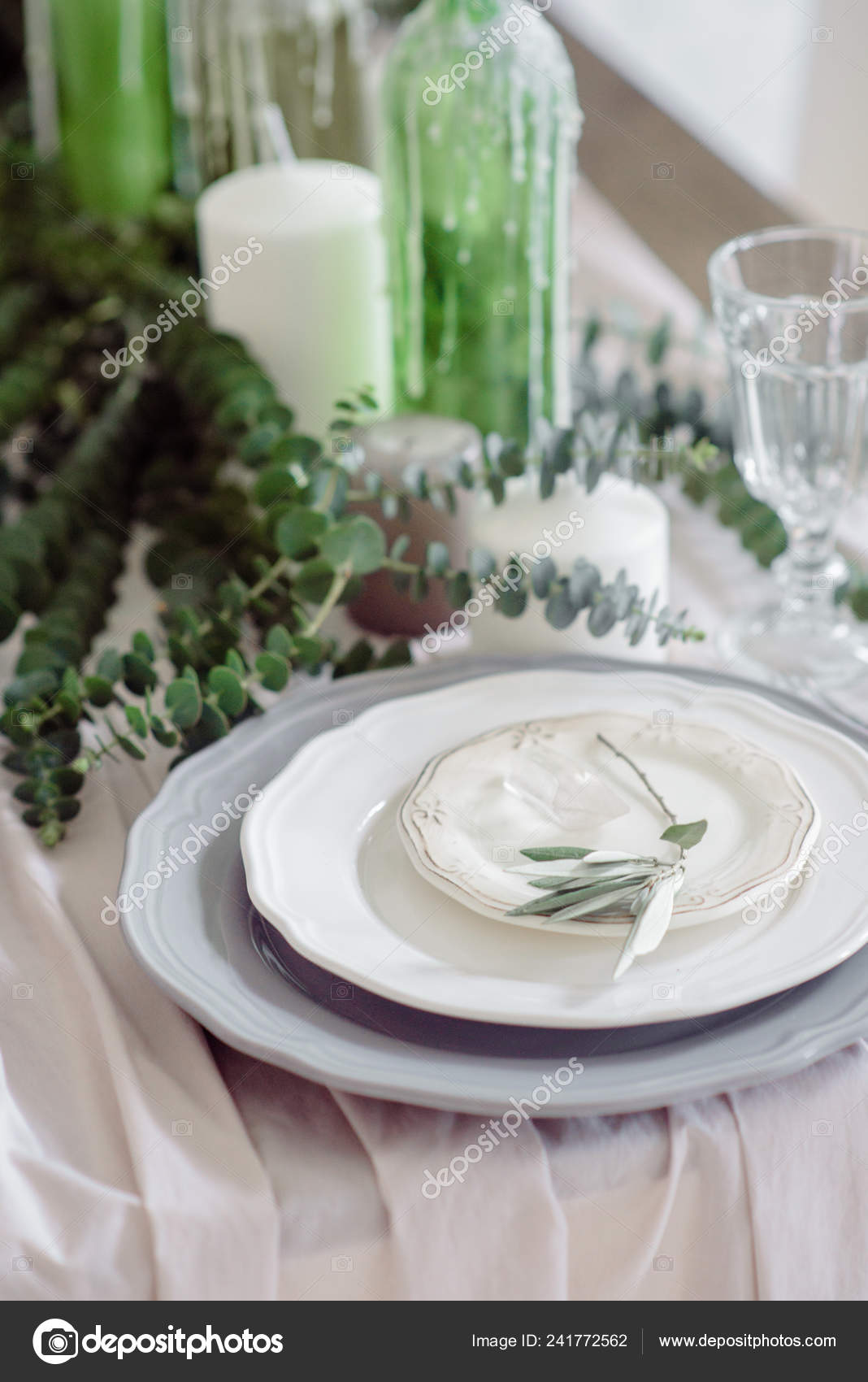 Served Wedding Banquet Table Blue White Wedding Decoration Blue