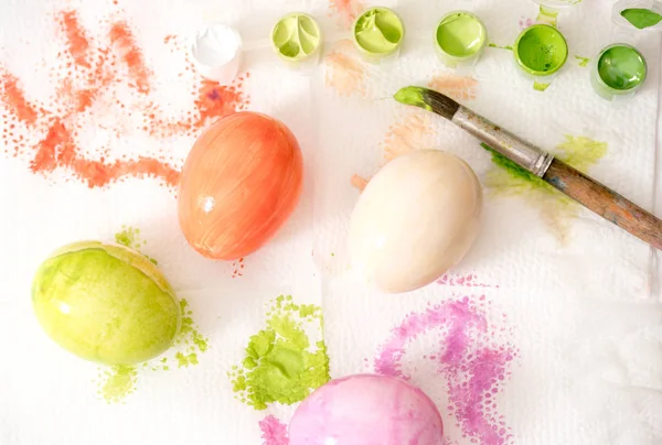 Huevos Pascua Color Sobre Fondo Blanco — Foto de Stock