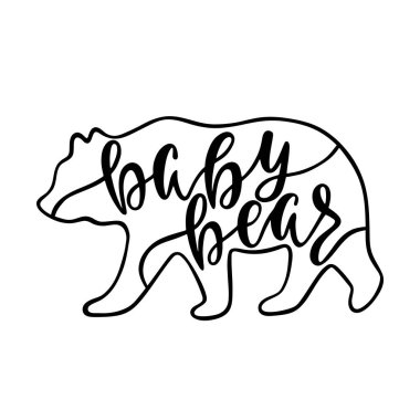 Yavru ayı. Ayı siluet ile ilham alıntı.