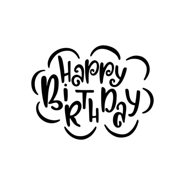Feliz cumpleaños dibujado a mano tipografía diseño. Letras manuscritas . — Vector de stock