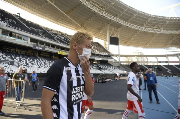 Rio Brasil Março 2020 Keisuke Honda Com Mascarador Partida Entre — Fotografia de Stock