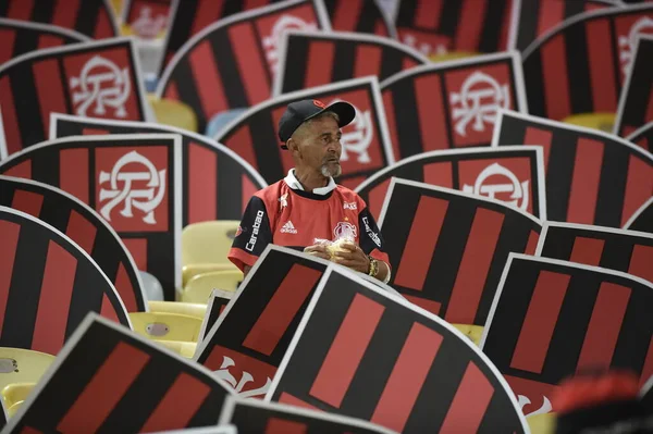 2019年7月31日 巴西里约热内卢 弗拉门戈足球支持者在马拉干体育场举行的弗拉门戈Xemelec比赛期间 — 图库照片