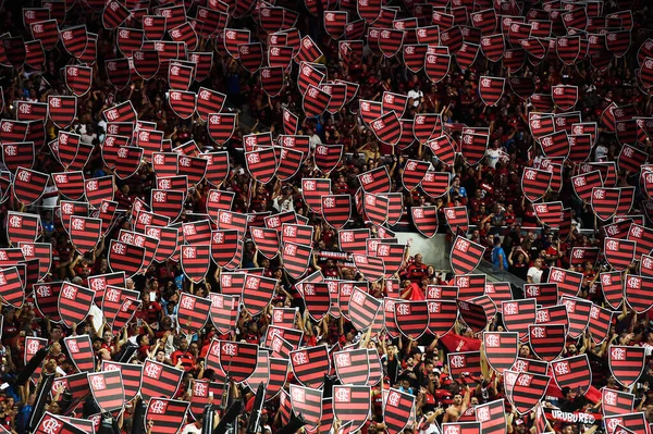 Rio de Janeiro, Brezilya, 31 Temmuz 2019. Flamengo futbol taraftarları Maracan Stadyumu 'ndaki Flamengo x Emelec maçı sırasında.