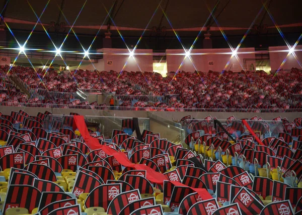 Rio de Janeiro, Brezilya, 31 Temmuz 2019. Flamengo futbol taraftarları Maracan Stadyumu 'ndaki Flamengo x Emelec maçı sırasında.