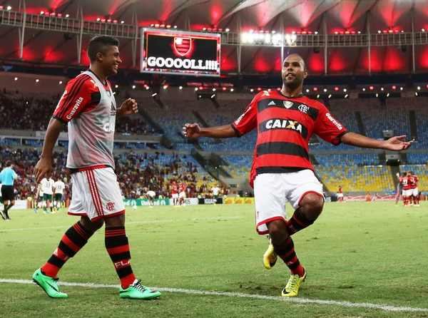Focisták Flamengo Klubból Akció Közben Brazil Futball Bajnokság Alatt — Stock Fotó
