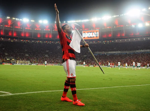 Focisták Flamengo Klubból Akció Közben Brazil Futball Bajnokság Alatt — Stock Fotó