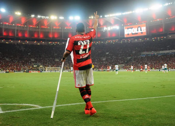 Fußballer Des Flamengo Clubs Während Der Brasilianischen Fußballmeisterschaft Aktion — Stockfoto