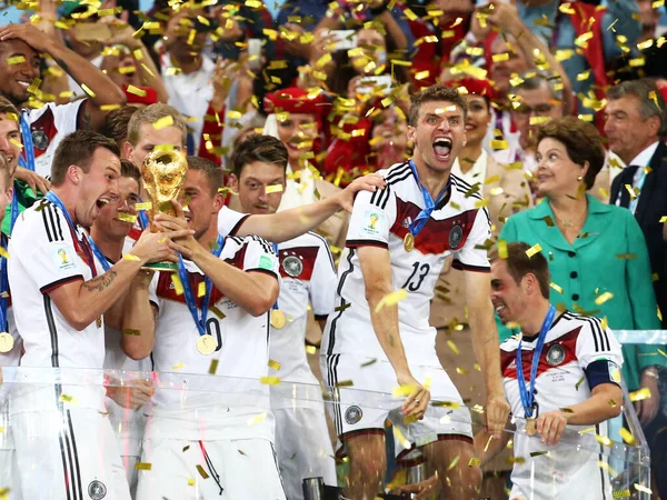 Tyskland Landslag 2014 Finalen Mellan Argentina Och Tyskland Mineirao Stadium — Stockfoto