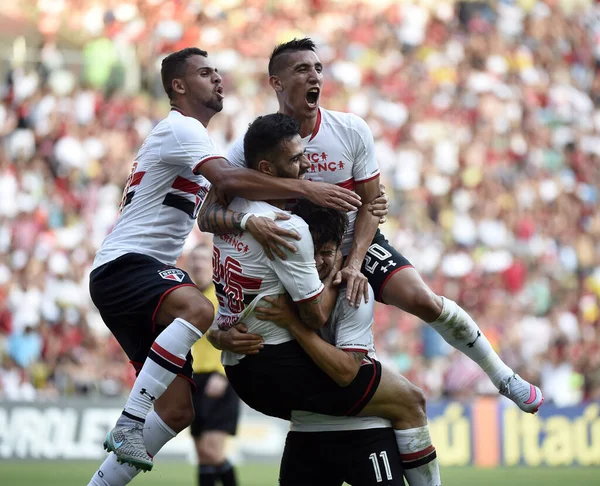 Giocatori Calcio Del Fluminense Club Azione Durante Campionato Brasiliano Calcio — Foto Stock