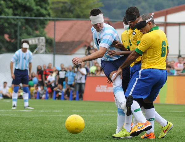 Paralimpiai Foci Brazil Argentin Csapatok Olimpiai Parkban — Stock Fotó