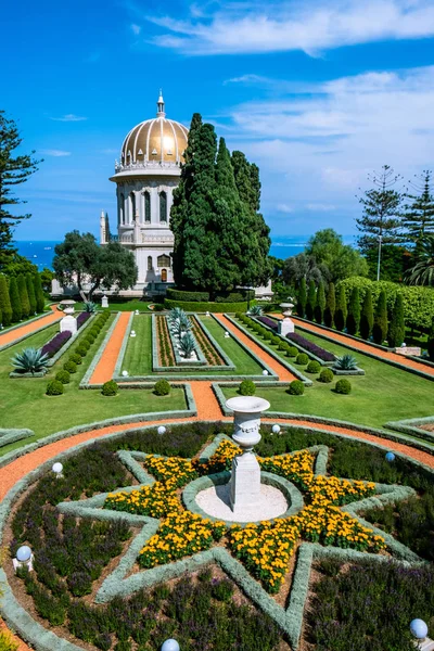 Realistas Hermosas Fotos Tomadas Desde Colina Dentro Los Jardines Bahai — Foto de Stock