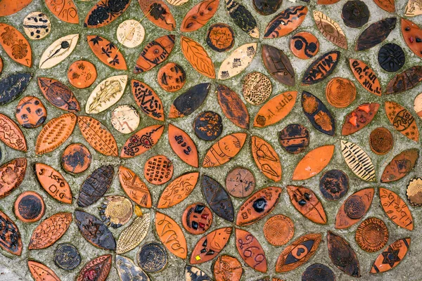 Seramik parçalar mozaik zemin yakın çekim fotoğrafı