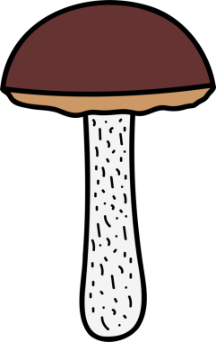 Mantar çizimi, kahverengi başlık mantarı düşüşü sembolü