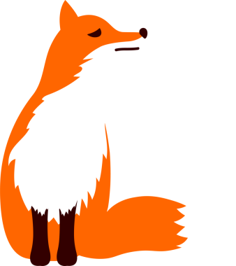 kırmızı tilki izole çizgi film tasarımı ögesi