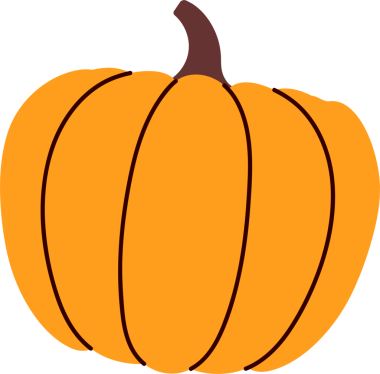 balkabağı izole tasarım ögesi, sarı dekoratif çıkartma