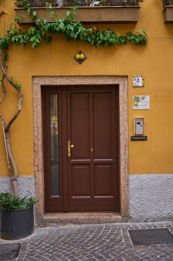 Limone Sul Garda, İtalya - 9 Mayıs 2025: Limone Sul Garda, ünlü limon ekimi kasabası                               