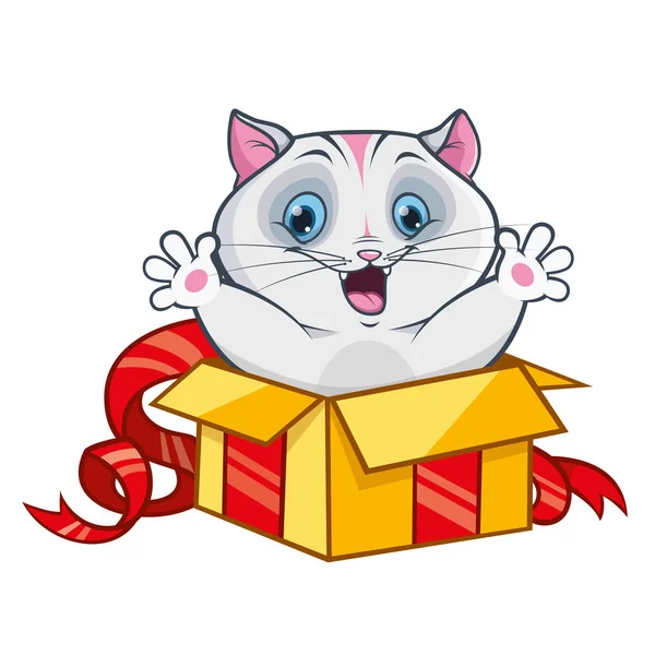 Divertido Lindo Gato Emociones — Vector de stock