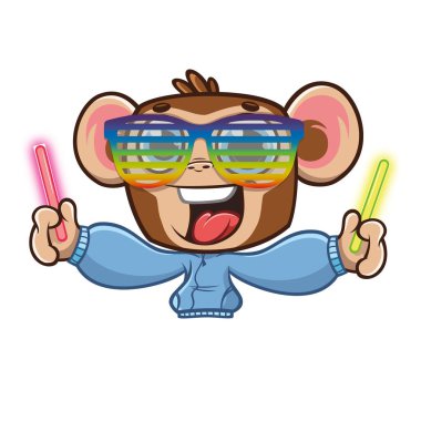 Komik Maymun Duygular Sticker paketi