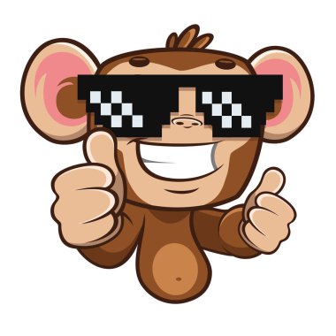 Komik Maymun Duygular Sticker paketi