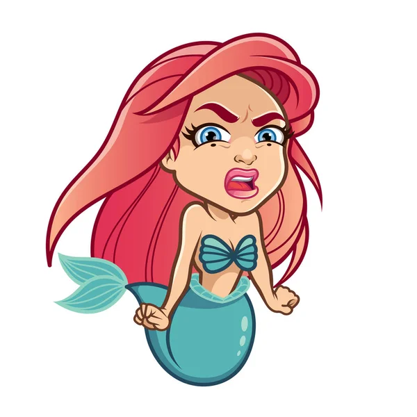 Sirena Divertido Vector Pegatina Emoji — Vector de stock