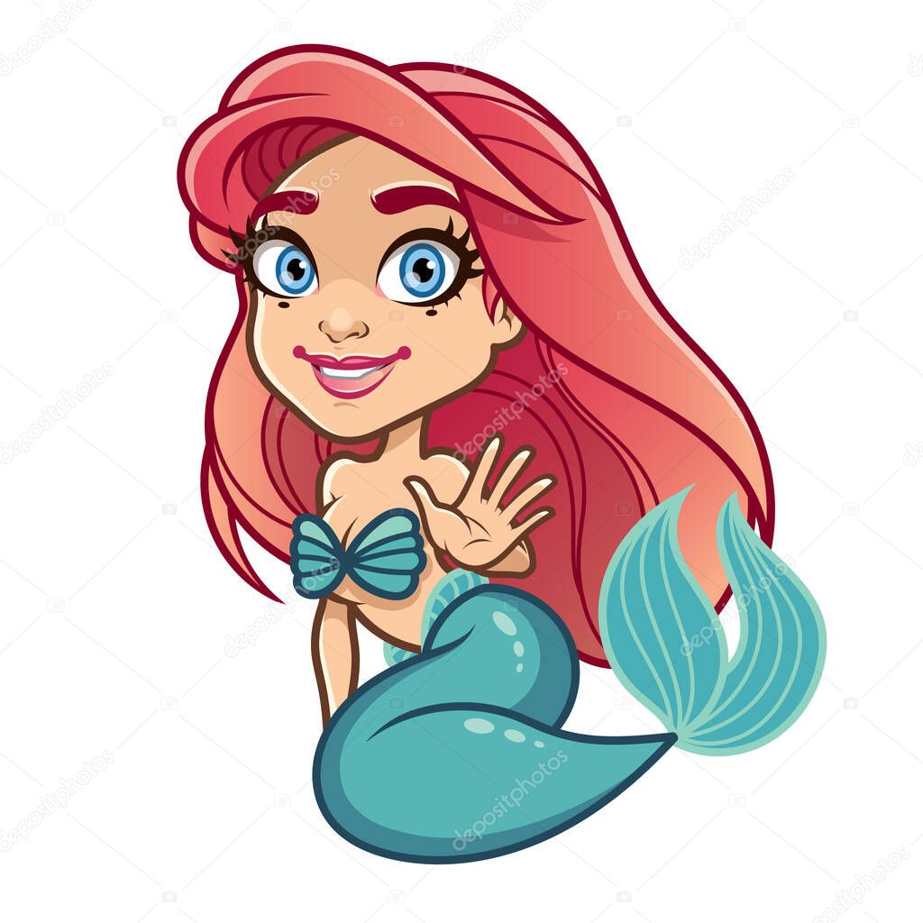 Mermaid funny vector sticker emoji