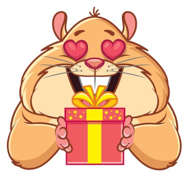 Komik Hamster çıkartmaları. Duygular.