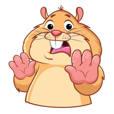 Komik Hamster çıkartmaları. Duygular.