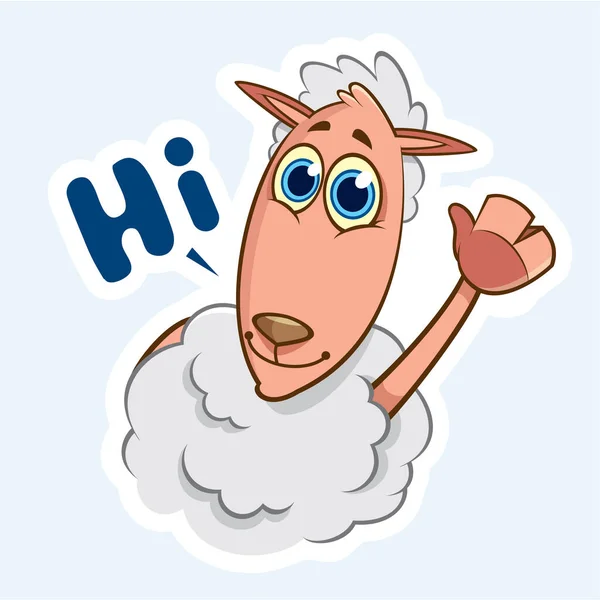 Funny Sheep Stickers Set — Stockový vektor