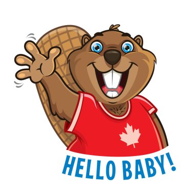 Funny Beaver vector Canada emoji clipart