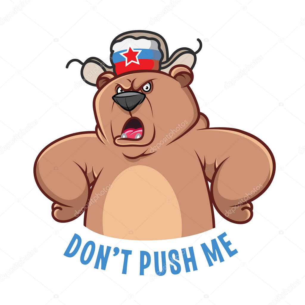 Funny Russian bear vector style