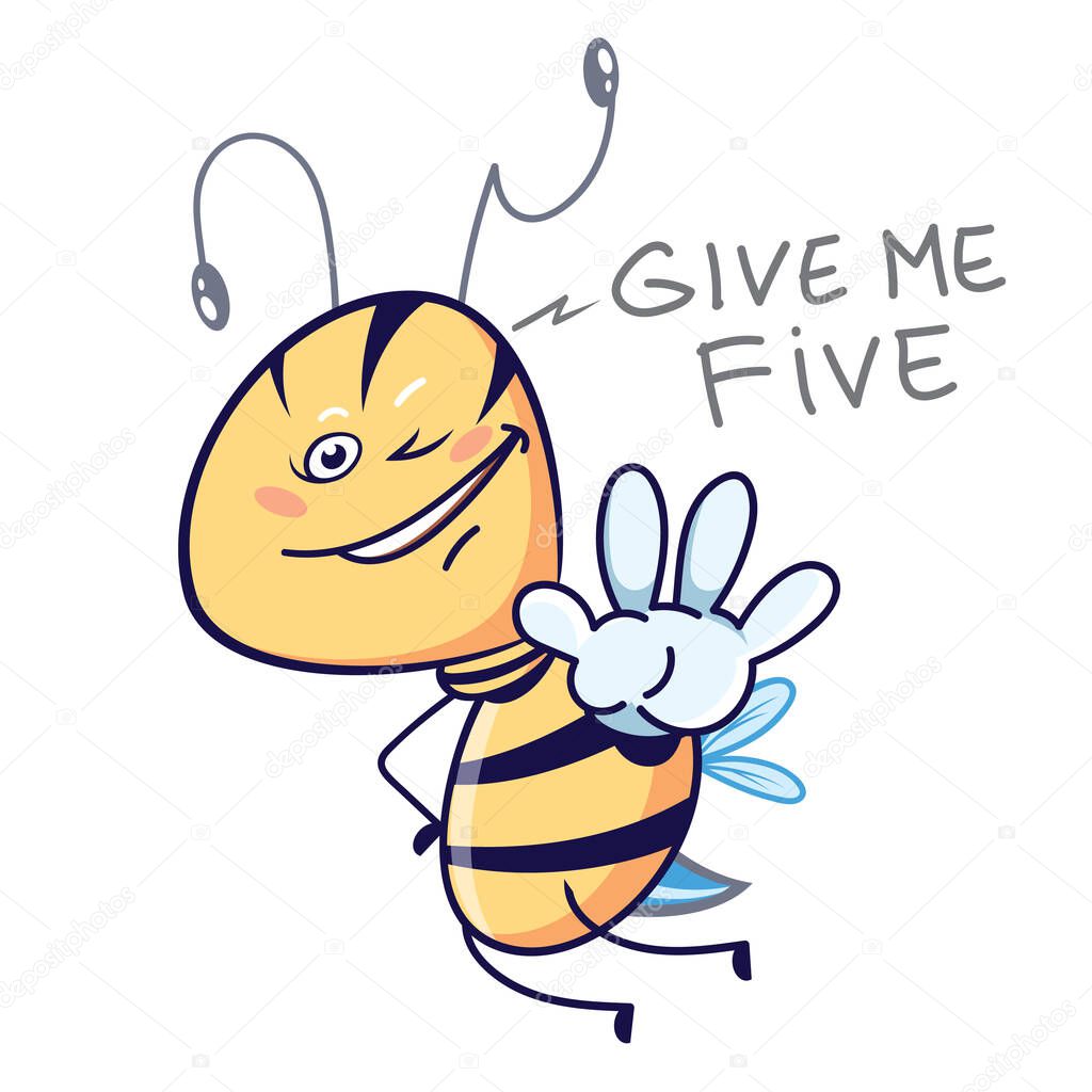 Funny Honey Bee character emotions