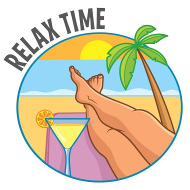 Palmiye ve denizle yaz tatili