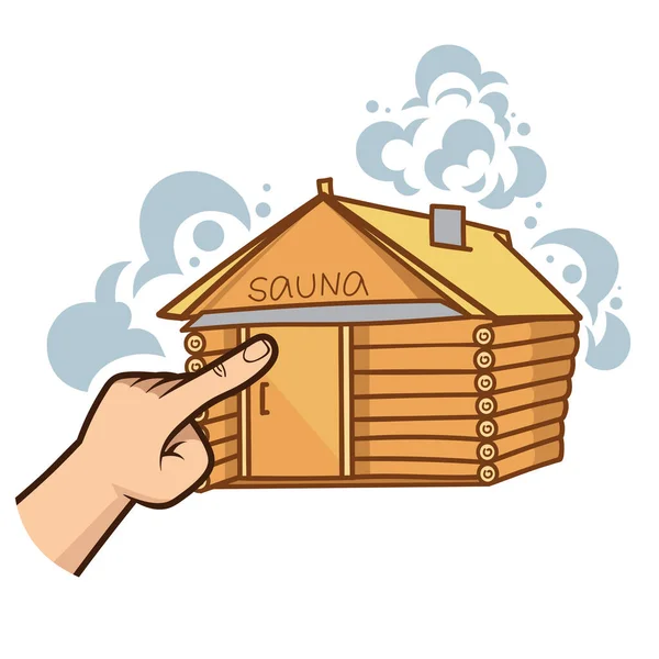 Sauna Spa Hava Durumu Prosedürü — Stok Vektör