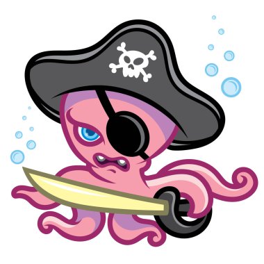 Ahtapot 'un komik vektör duyguları